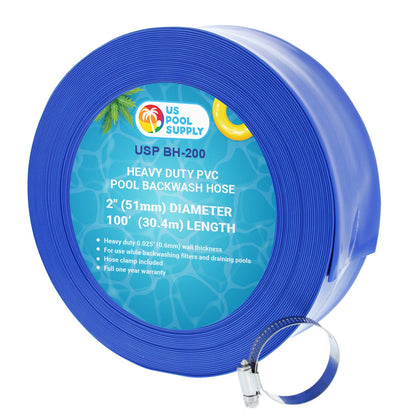 US Pool Supply backwash hose 2in-100ft for filter maintenance