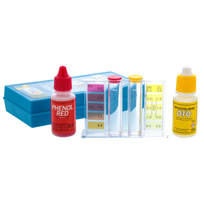 U.S. Pool Supply Basic 3-Way Test Kit case organized for quick checks