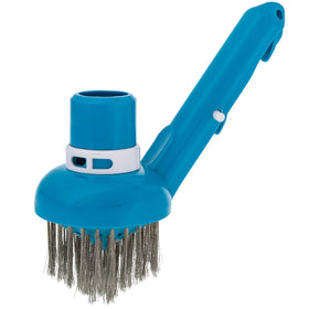 US Pool Supply corner vacuum head with stainless steel bristles cleaning tile corners