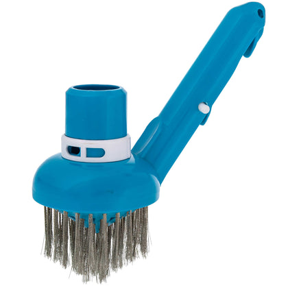 US Pool Supply corner vacuum head with stainless steel bristles cleaning tile corners