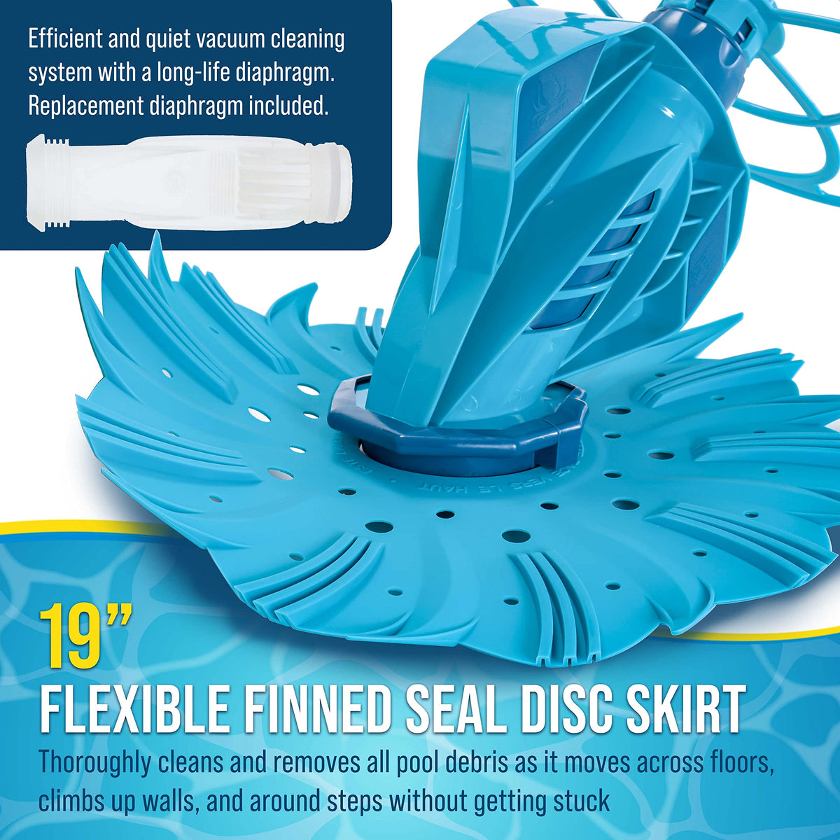 Deflector wheel prevents snags on steps during cleaning by US Pool Supply
