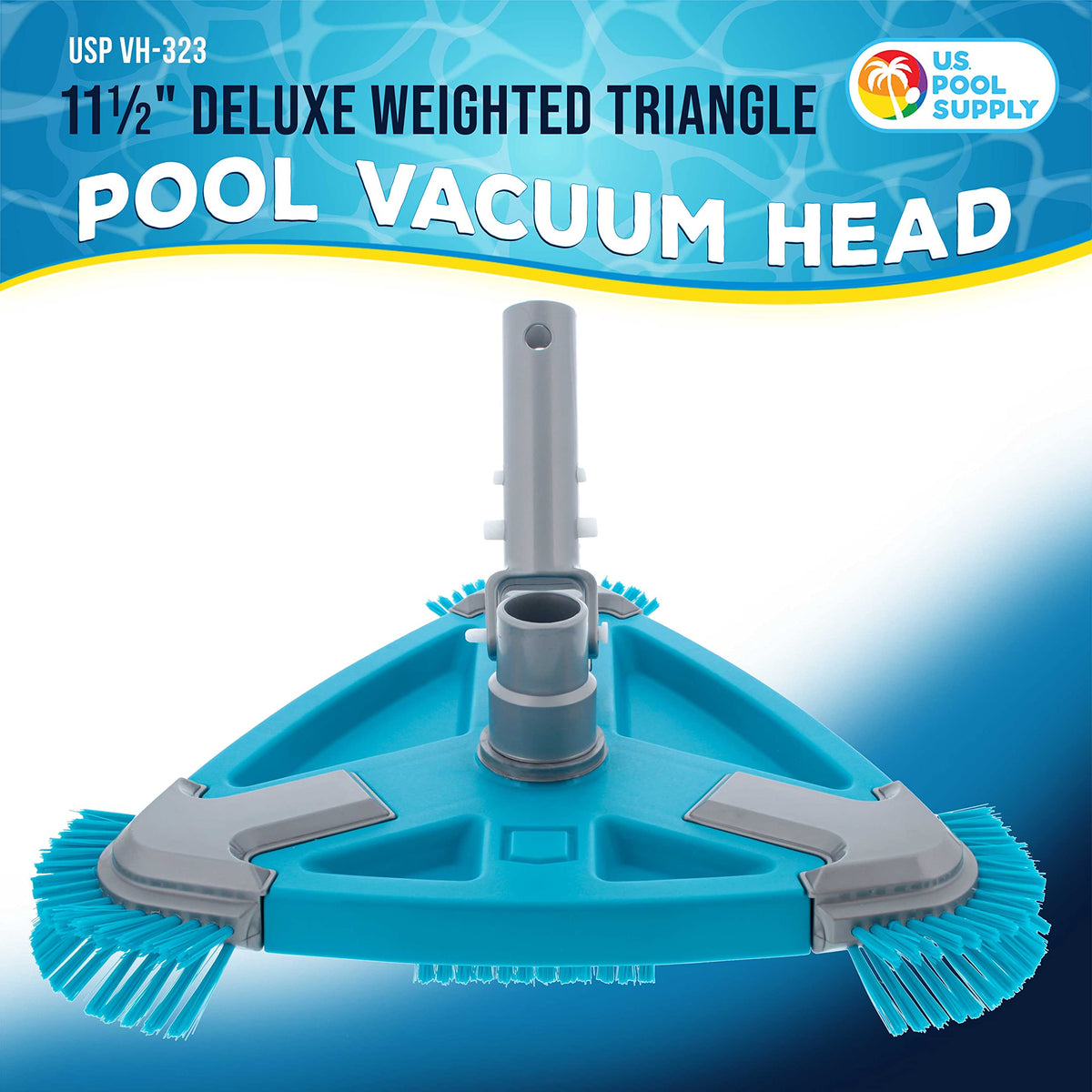 U.S. Pool Supply vacuum head side brushes close-up for debris pickup
