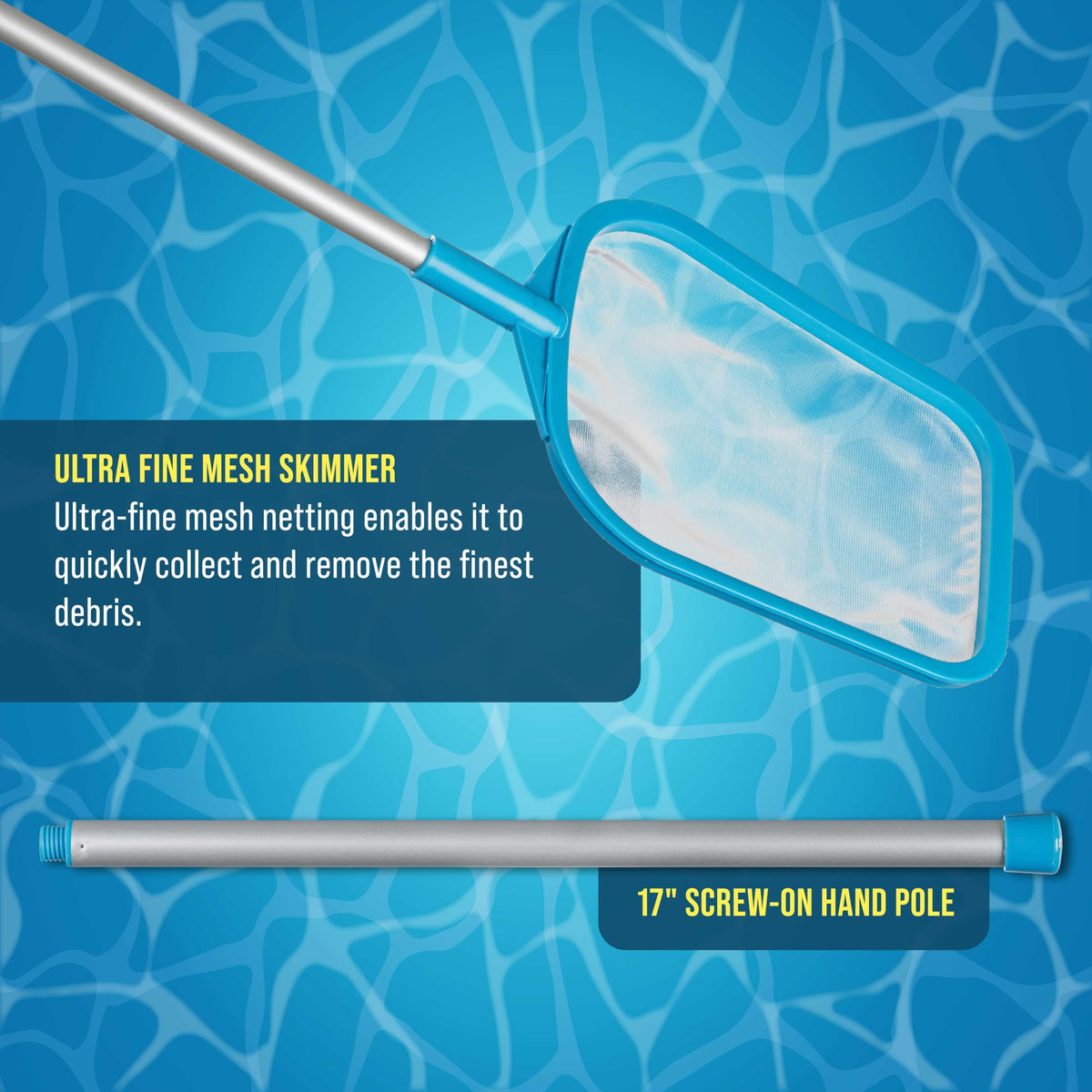 U.S. Pool Supply durable plastic frame skimmer prevents liner damage