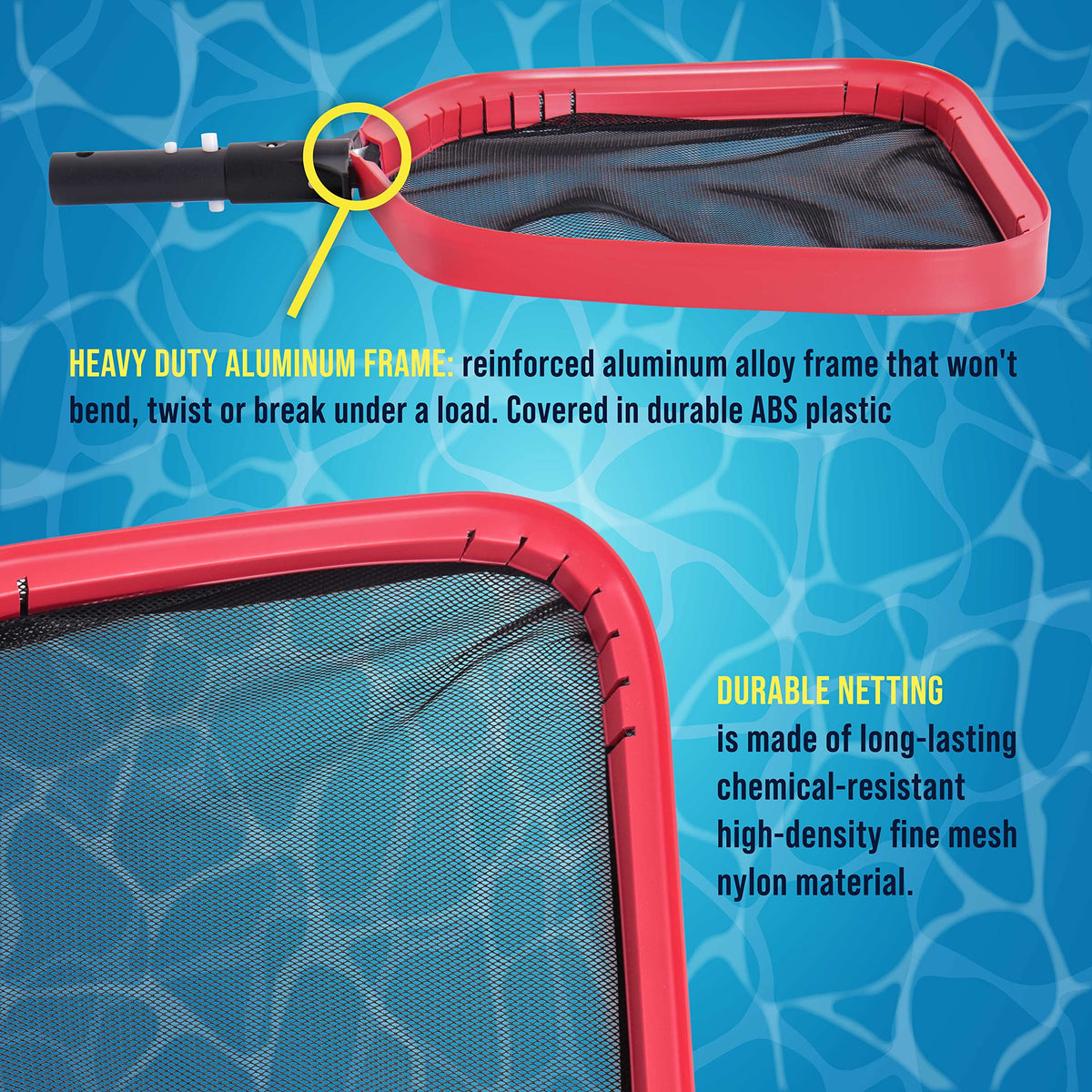 U.S. Pool Supply EZ Clip Handle prevents finger pinching during attachment.