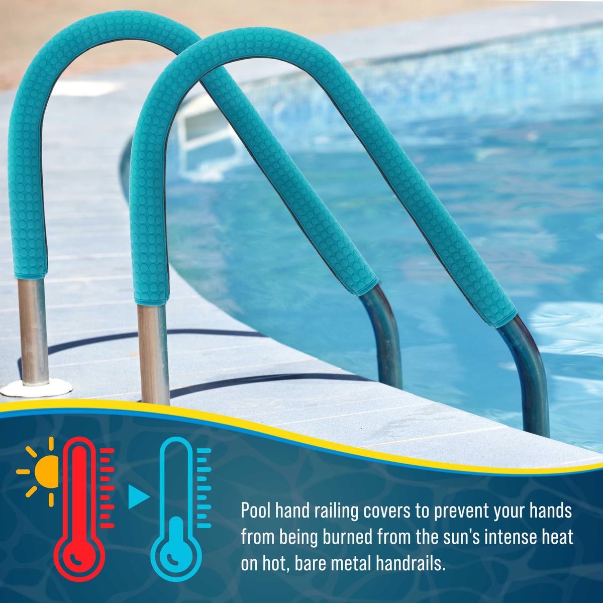 US Pool Supply four-size options fit 4, 6, 8, and 10-foot rails.