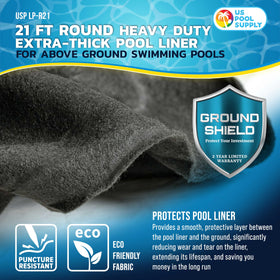 US Pool Supply Ground Shield weed barrier fabric keeps weeds and roots from pool liner.