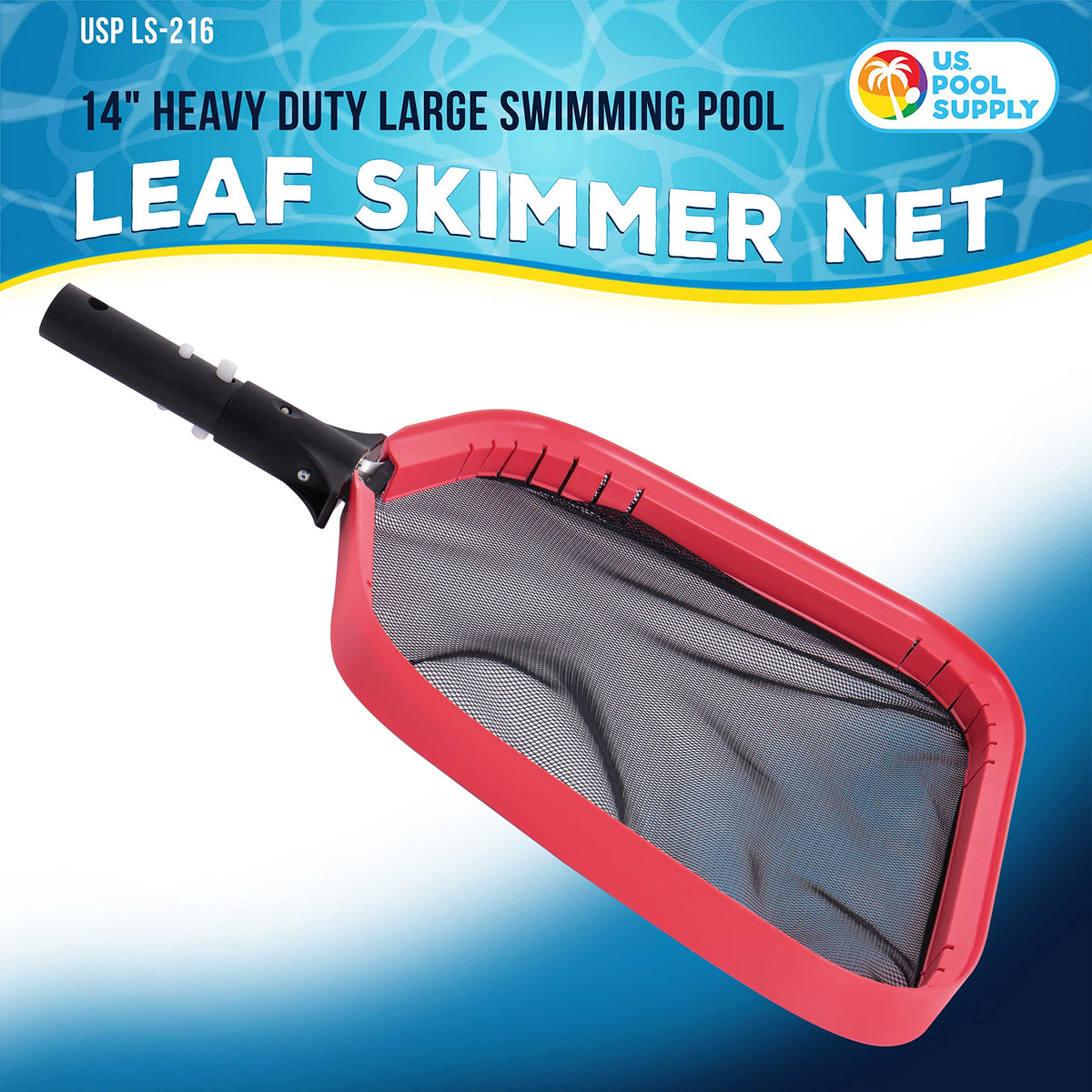 U.S. Pool Supply heavy-duty aluminum frame skimmer for durable pool cleaning.