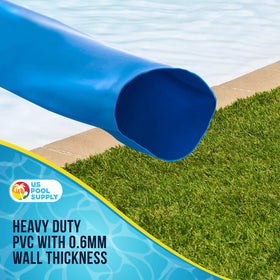 US Pool Supply heavy-duty blue hose for outdoor pool drainage