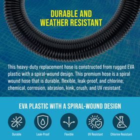 US Pool Supply hose compatible with Intex pumps and other 1.5-inch fittings.