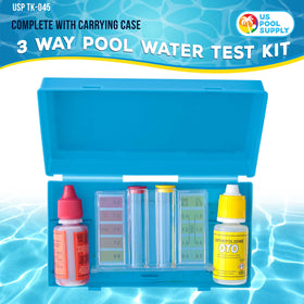 U.S. Pool Supply OTO chlorine solution bottle ready for testing
