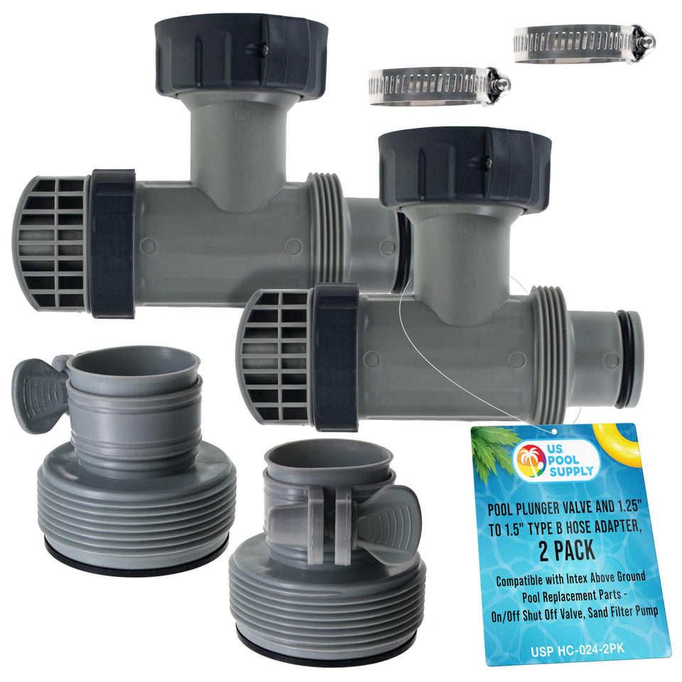 US Pool Supply plunger valve assembly shows easy on/off control for pool flow.