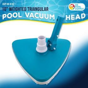US Pool Supply vacuum head with pole handle attachment for quick setup