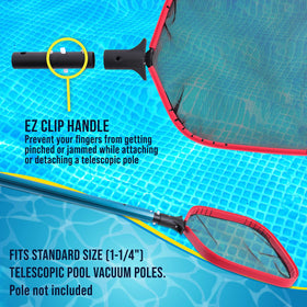 U.S. Pool Supply compatible with standard 1-1/4 inch poles for versatile cleaning.
