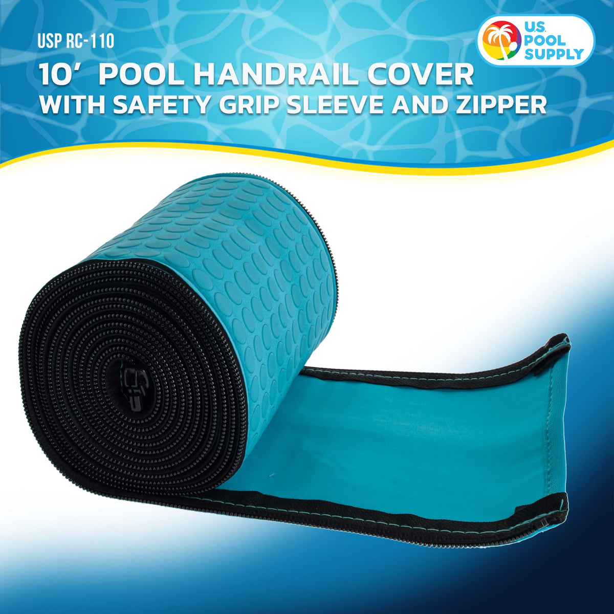 US Pool Supply slip-resistant grip dots enhance secure grip when hands are wet.