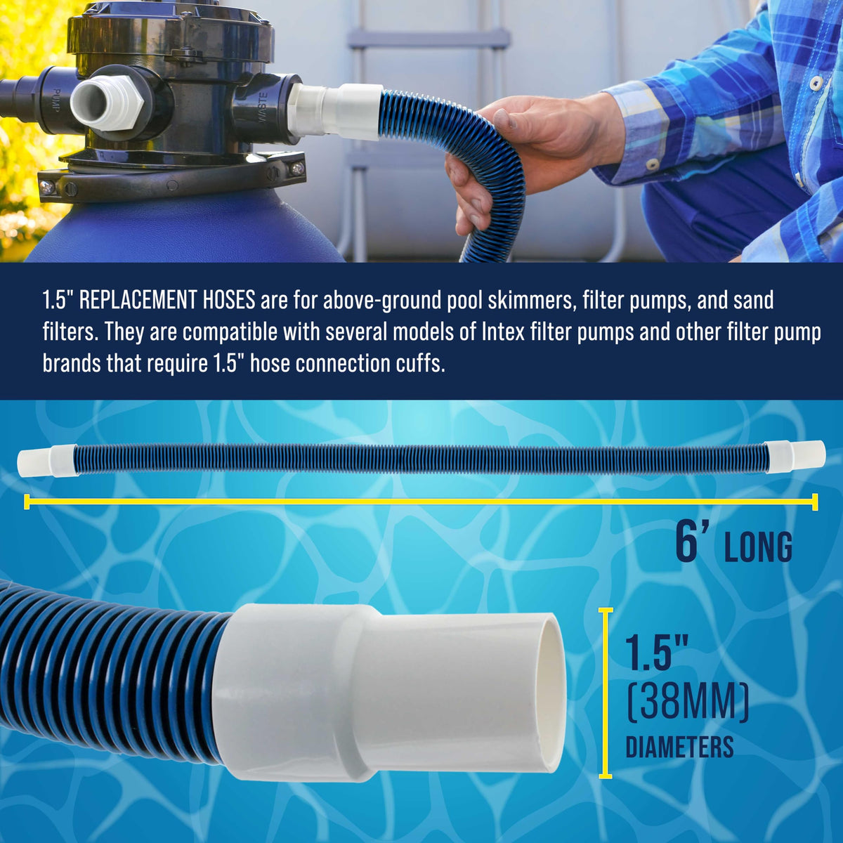 US Pool Supply stainless-steel clamps provide secure hose attachments
