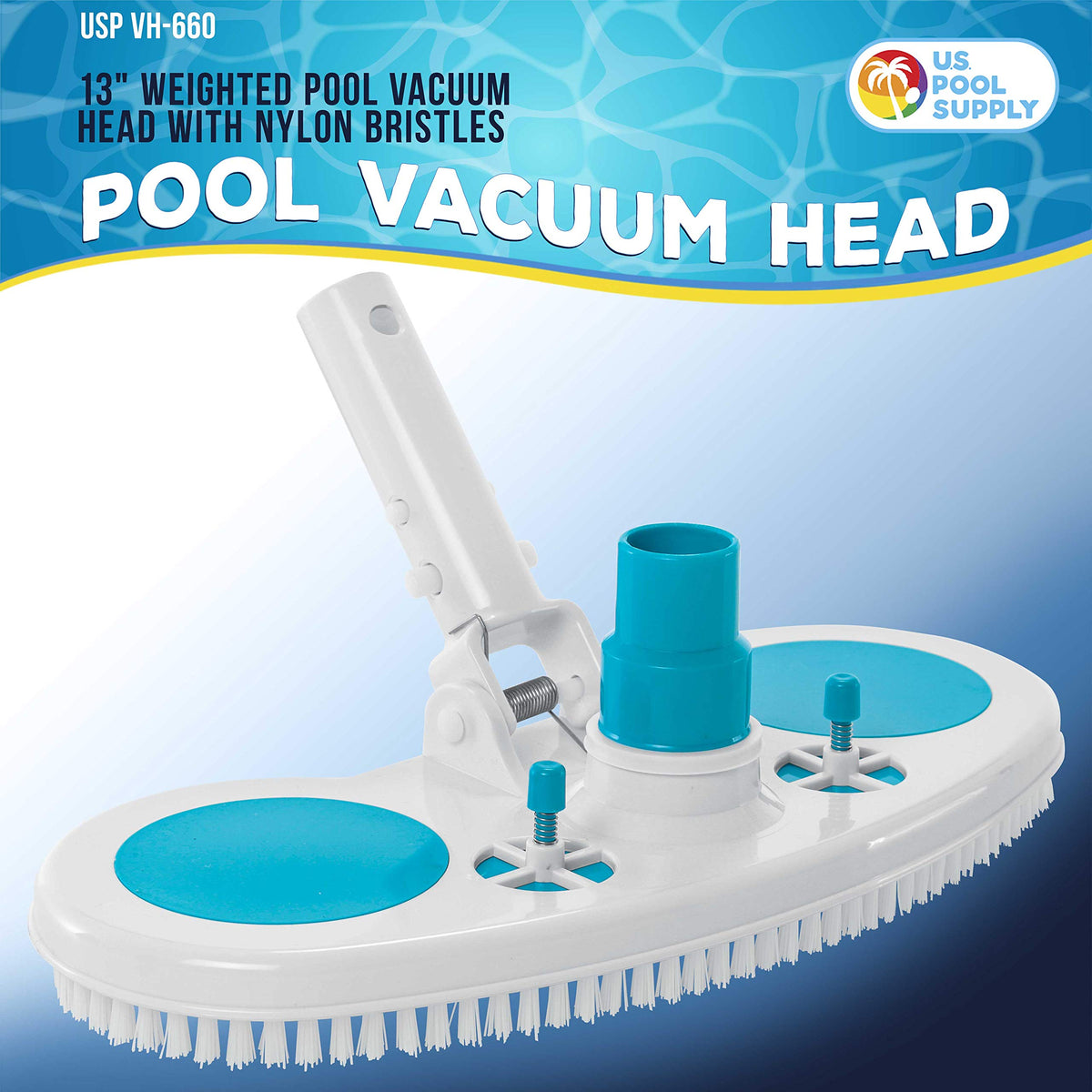 U.S. Pool Supply vacuum head with swivel hose connection for easy maneuvering