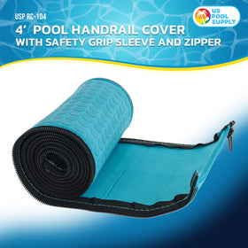 US Pool Supply teal neoprene handrail sleeve offers slip-resistant grip for wet hands.