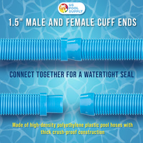 US Pool Supply total length 80 inches when connected for flexible configurations.