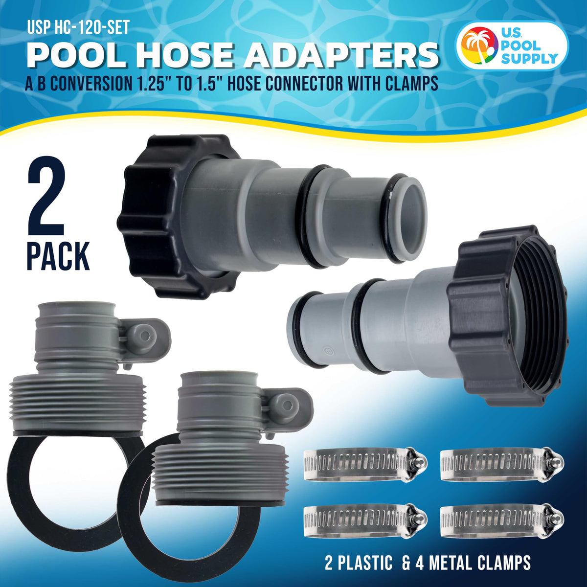 US Pool Supply Type A adapter for connecting hoses to larger pumps