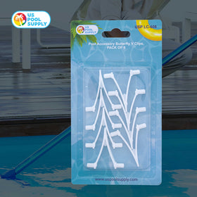 US Pool Supply vacuum head clip attachment keeps cleaning heads aligned.