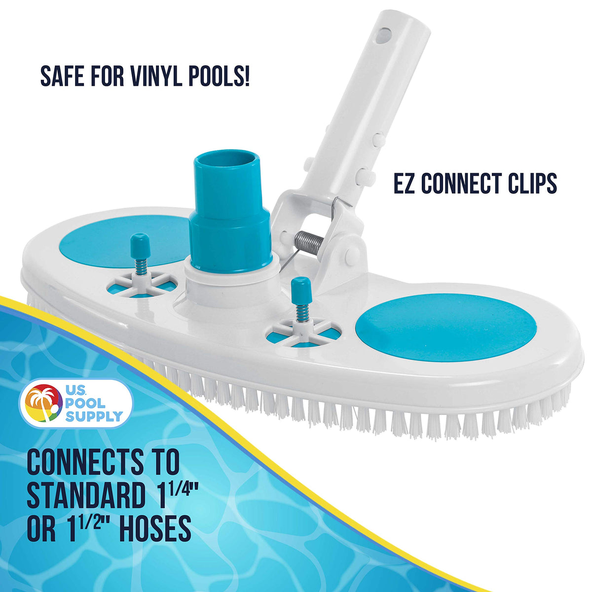 U.S. Pool Supply vinyl pool-safe head cleaning debris without damage