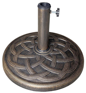 US Weight 26lb cast stone base with patio stability for umbrellas.