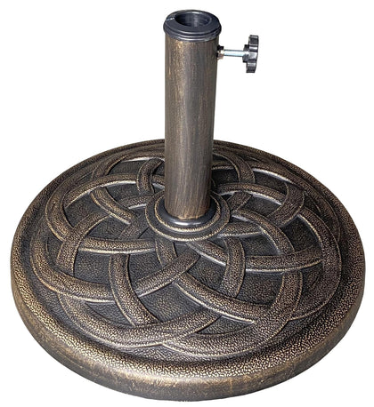 US Weight 26lb cast stone base with patio stability for umbrellas.