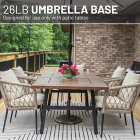 US Weight adjustable base stem fits 1.3–1.9 inches for versatile umbrellas.