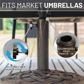 US Weight bronze-finish design complements outdoor décor with sturdy performance.