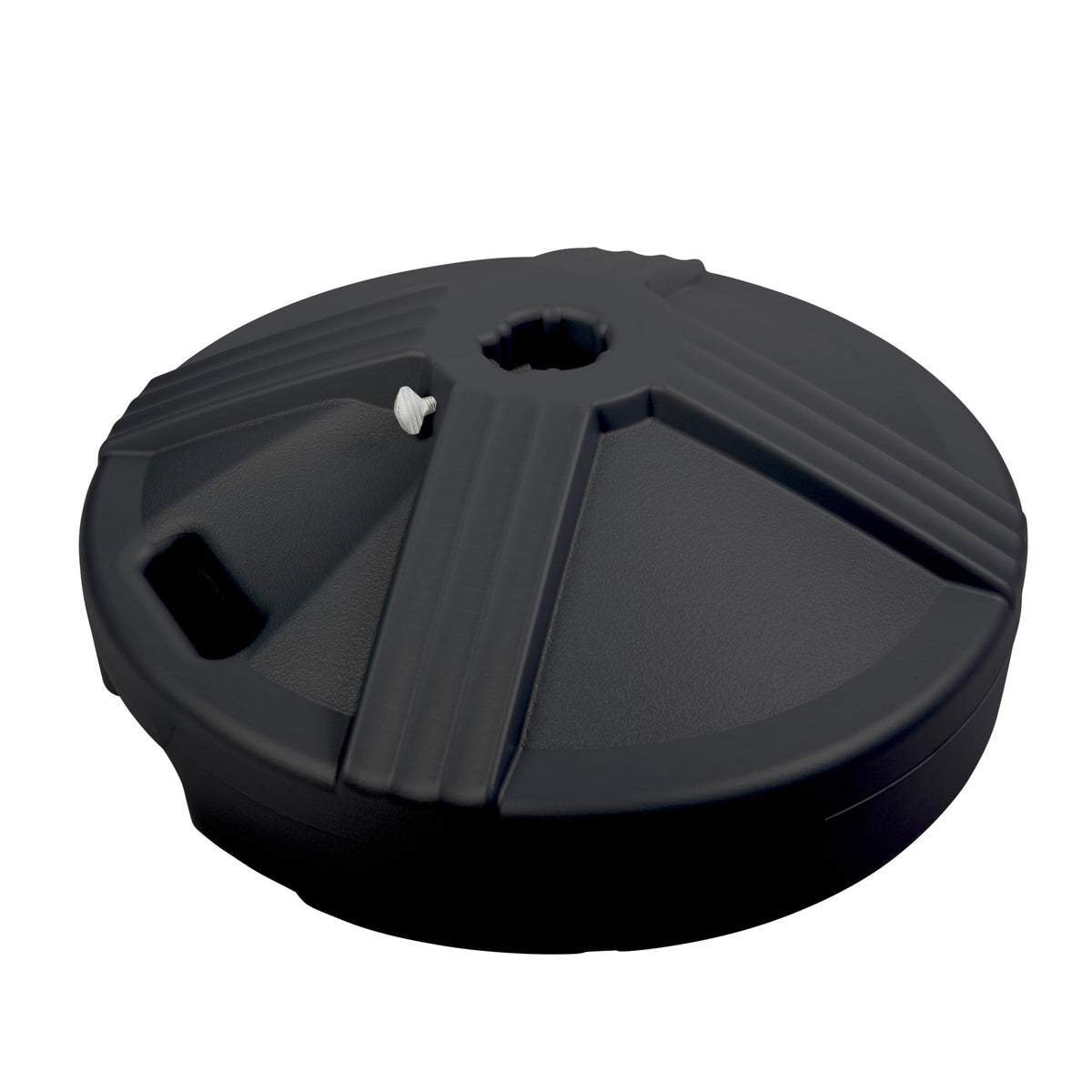 US Weight patio umbrella base shows durable concrete-fill option for outdoor stability.