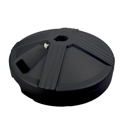 US Weight patio umbrella base shows durable concrete-fill option for outdoor stability.