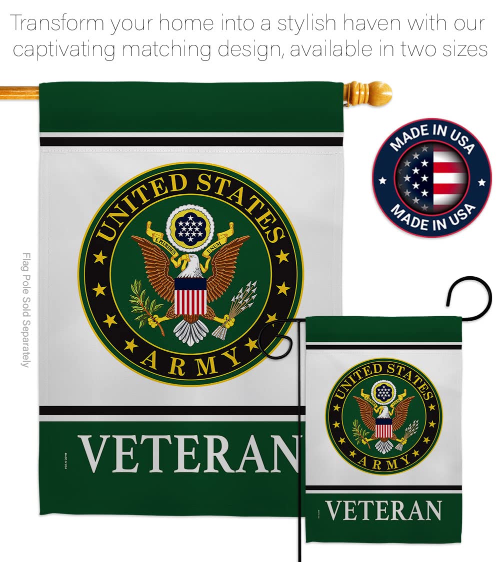 USA Decoration Army Veteran Garden Flag offers double-stitched durability for outdoor life.