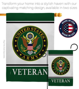 USA Decoration Army Veteran Garden Flag offers double-stitched durability for outdoor life.