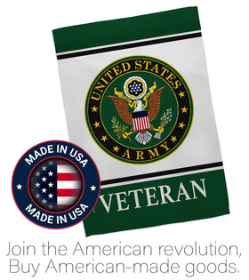 USA Decoration Army Veteran Garden Flag with sleeve hanger fits standard poles.