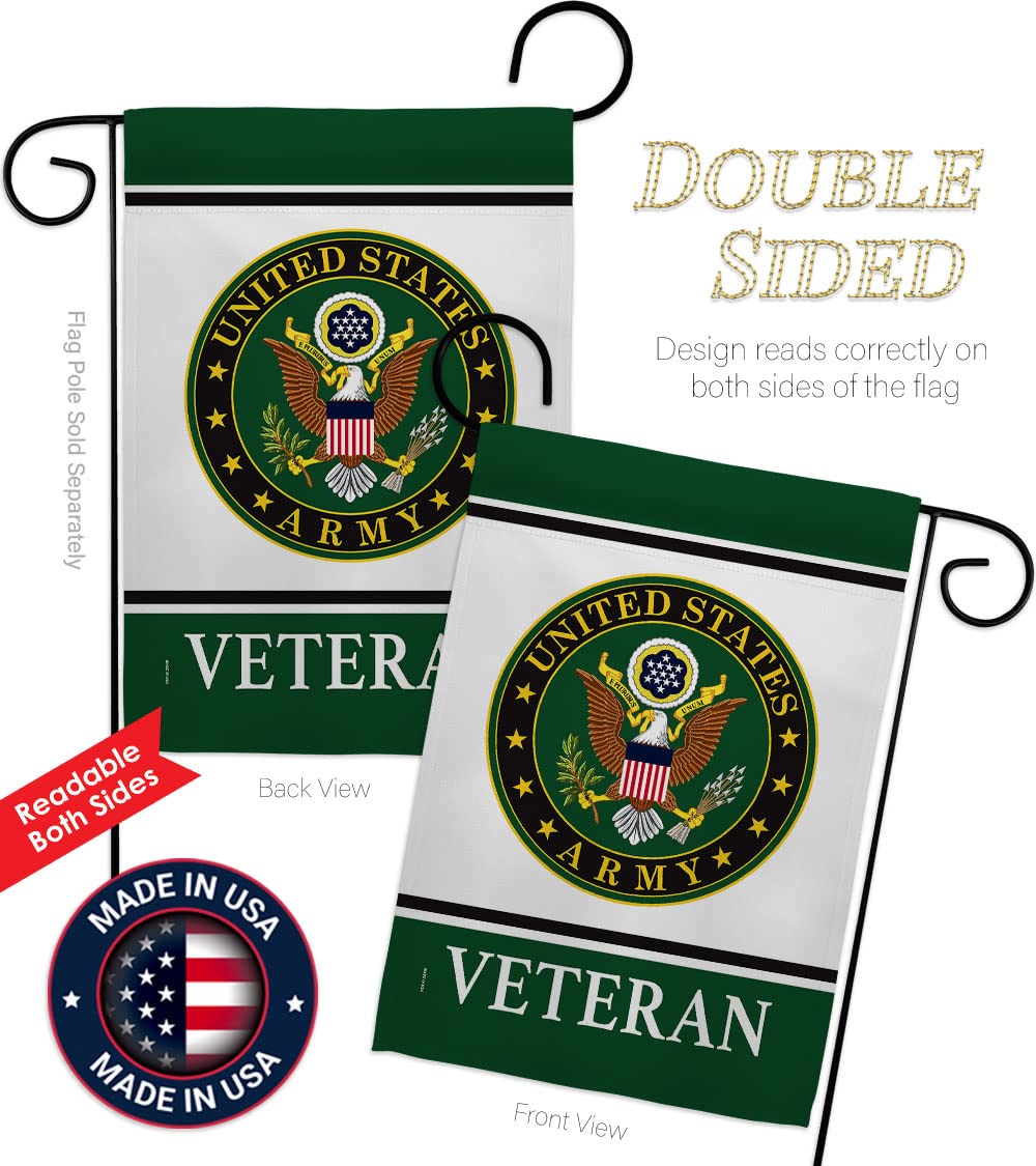 USA Decoration Army Veteran Garden Flag features weather-resistant fabric and UV protection.
