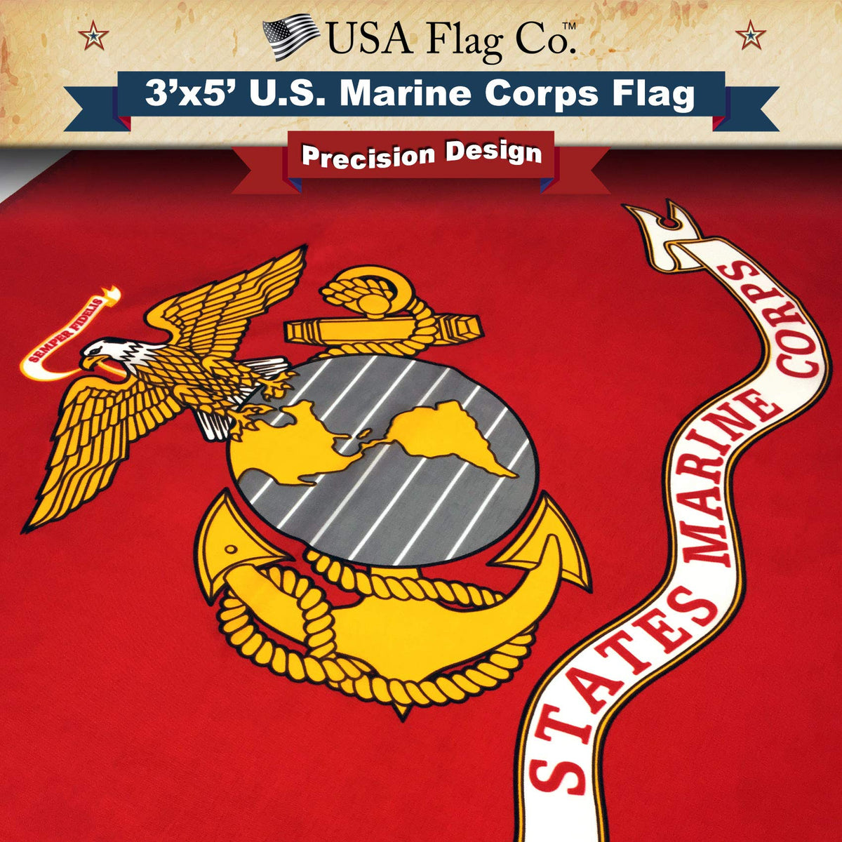 USA Flag Co Brass grommets and reinforced stitching withstand wind and weather