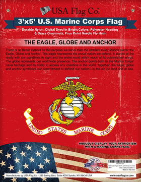 USA Flag Co USMC emblem image highlights eagle globe and anchor with lasting color