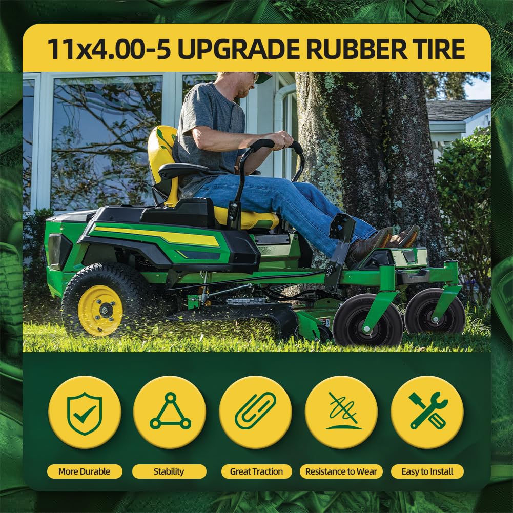USCASTER turf-friendly tread helps protect delicate lawns.