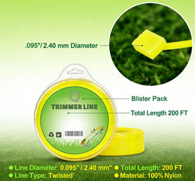 Close-up of USEDGDIG square twisted nylon line highlighting durability and heat resistance.