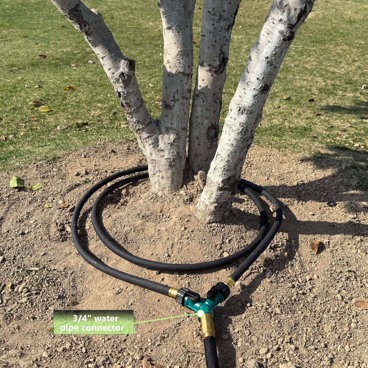 USHIGHLIGHT soaker hose in use delivers slow, even irrigation to roots.