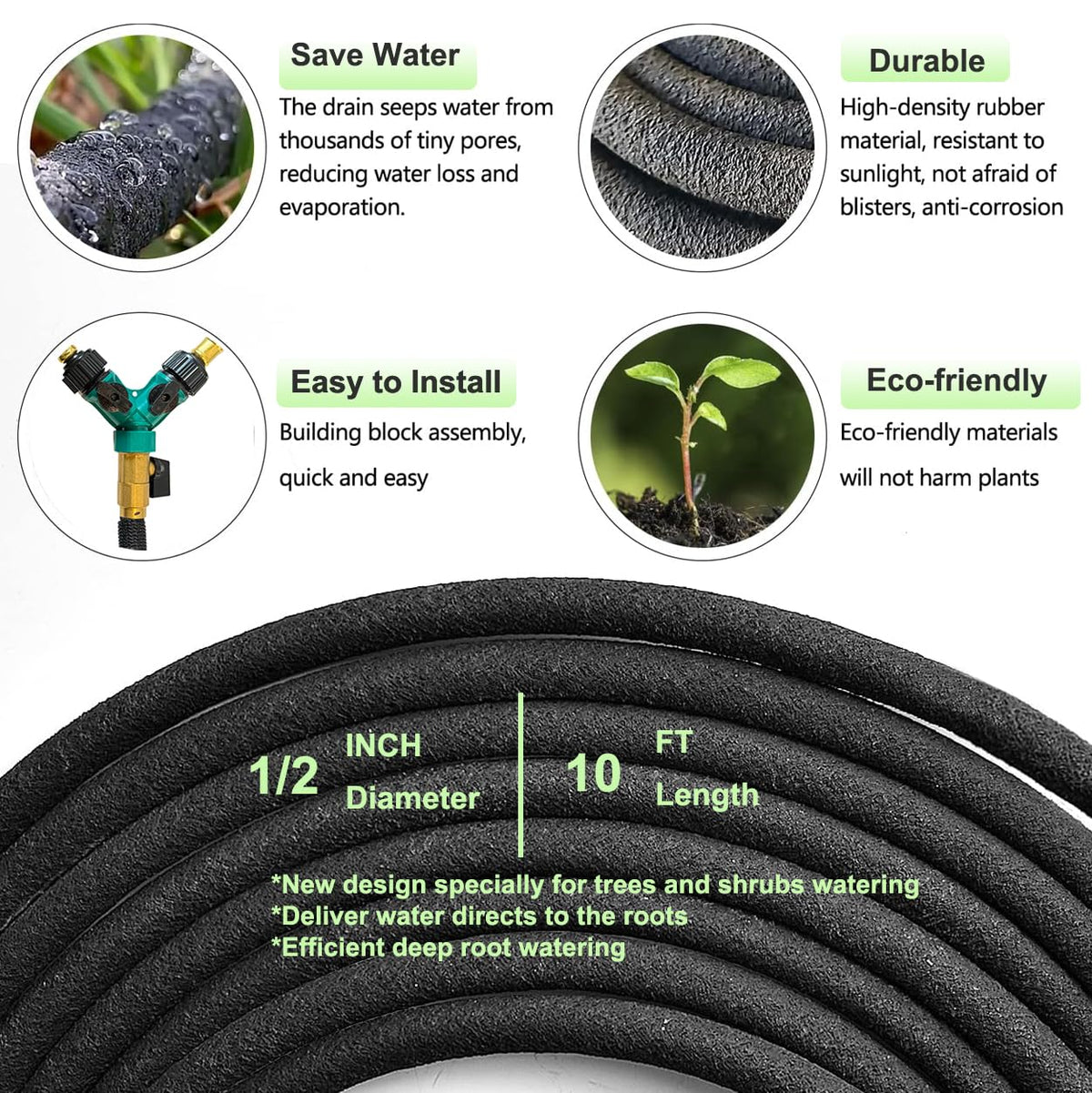 USHIGHLIGHT two-way plastic splitter enables easy water distribution.