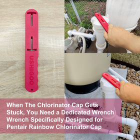 USHIGOO lid wrench demonstrates compatibility with Pentair Rainbow R172052 and R172053 lids.