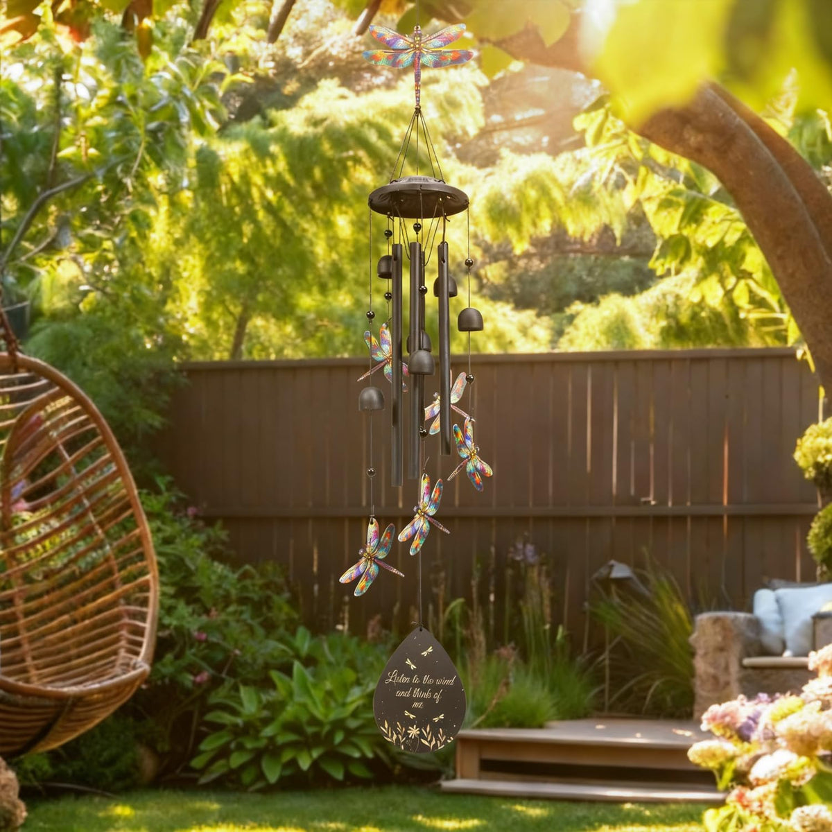 USJOK dragonfly wind chime memorial gift idea with graceful design.