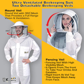 USKEEPERS detachable fencing veil with high-visibility mesh for protection.