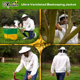 USKEEPERS gloves with ventilated cuffs offer arm protection while inspecting hives