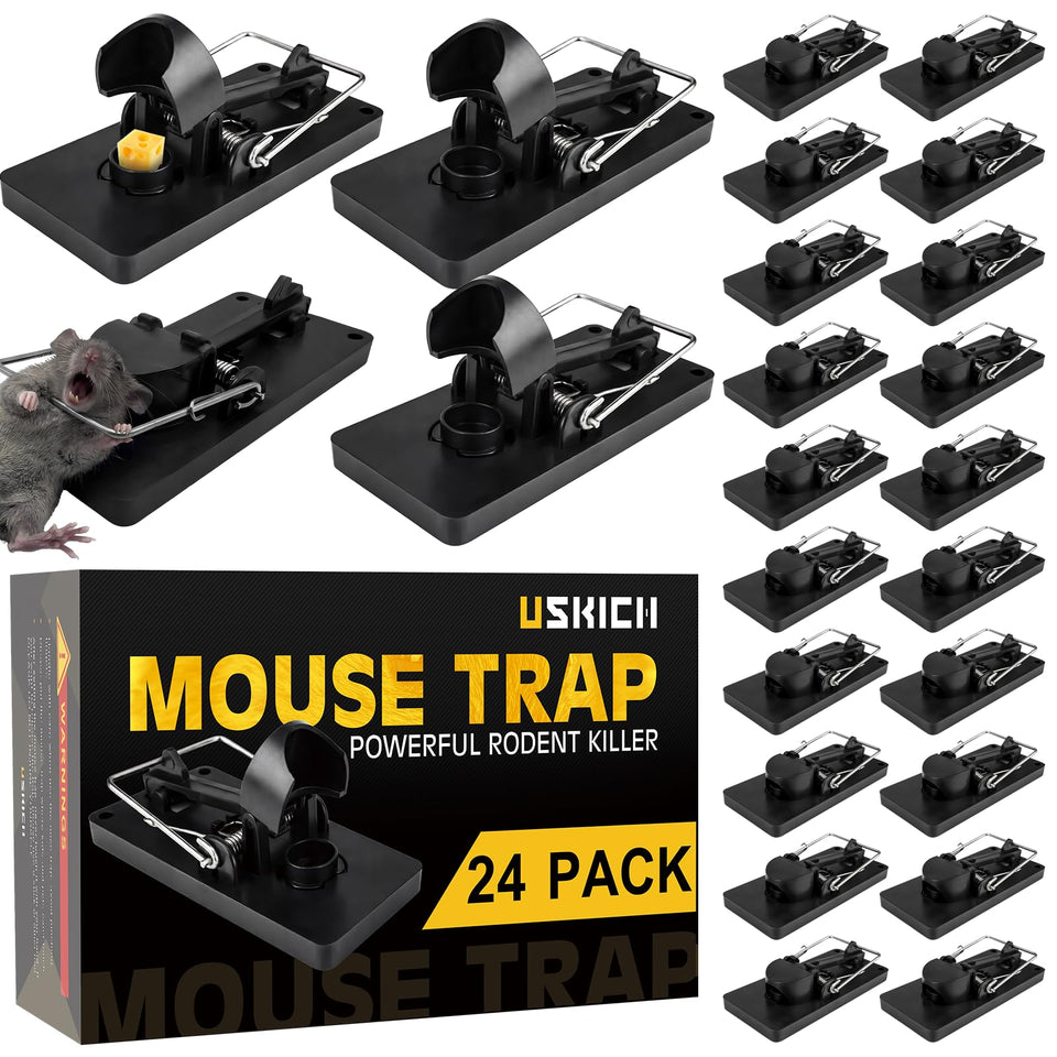 USKICH 24-pack indoor mouse traps ready for quick setup and control.