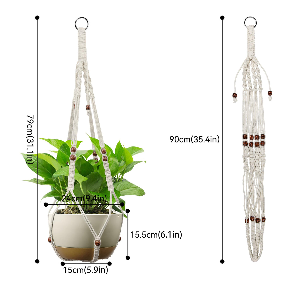 USLAI macrame hanger knot-design adds modern boho charm to any room.