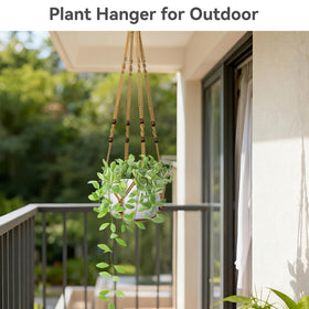 USLAI macrame plant hanger length 35 inches for dramatic vertical display