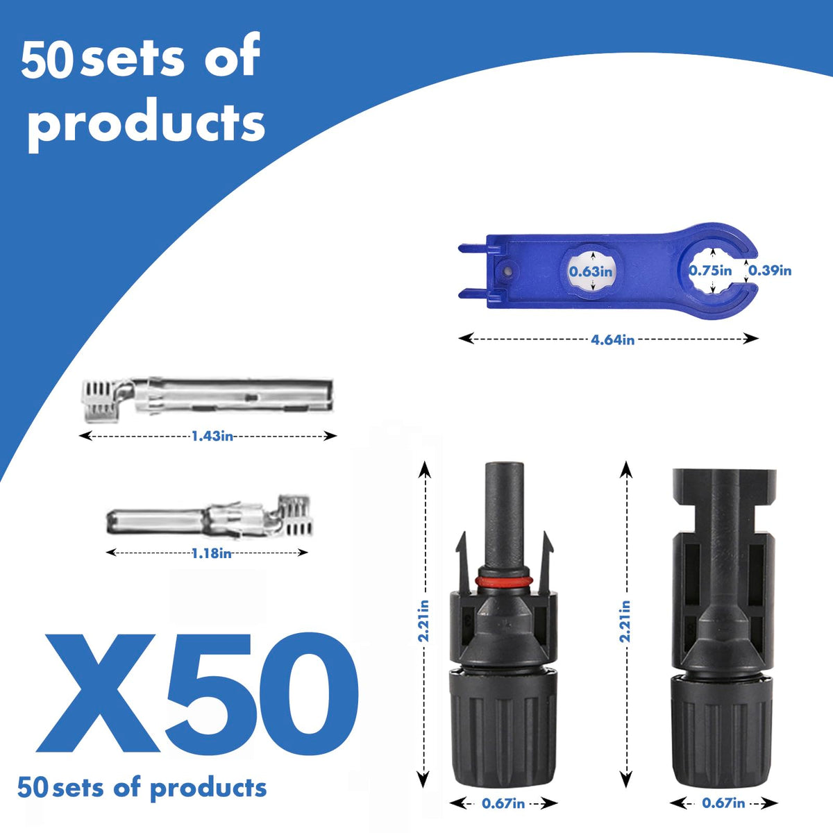 Usngsny MC4-style close-up connectors with tool-free setup