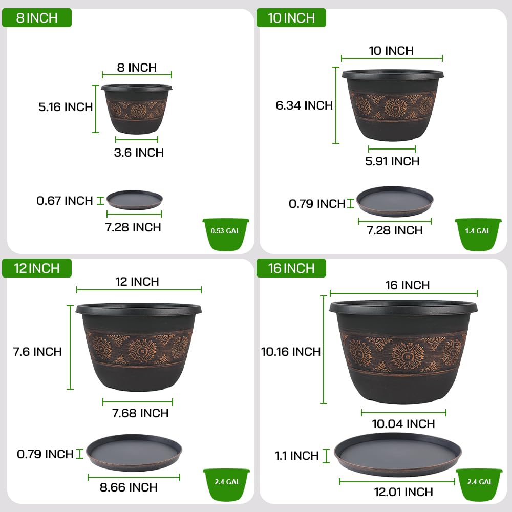 Usocik durable plastic plant pot resists fading and cracking.